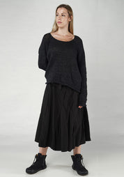 Wide Neck Textured Knit Pullover in OCEAN or GRIEGE