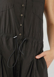 Pleat Details Full Leg Jumpsuit