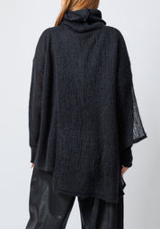 Ganger High Neck Open Knit Wool Blend Pullover