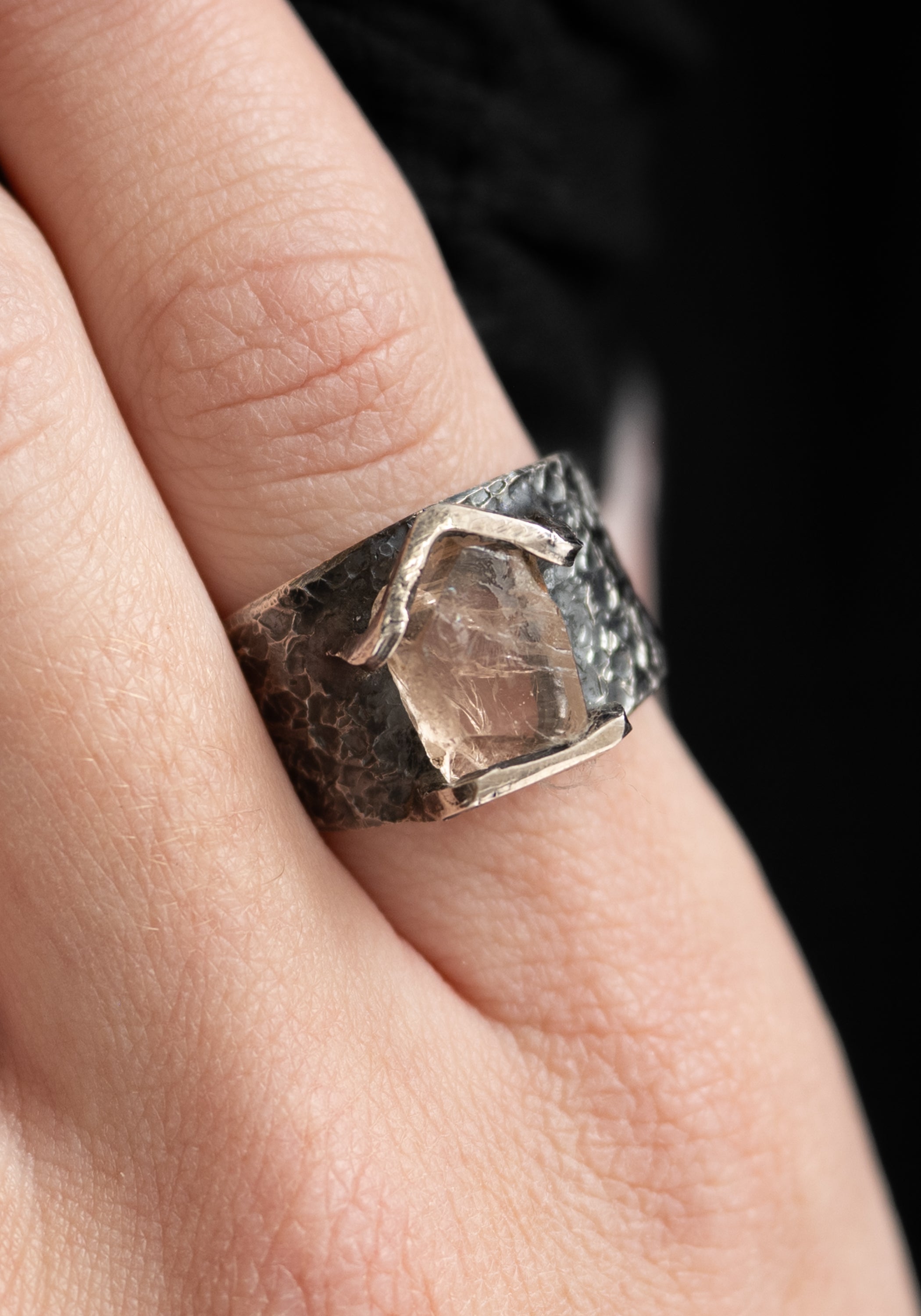 Sterling Pointed Bar Set Herkimer Ring - December Thieves