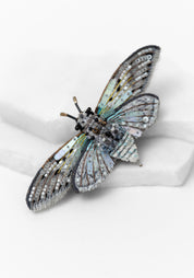 Ghost Cicada Embroidered Pin