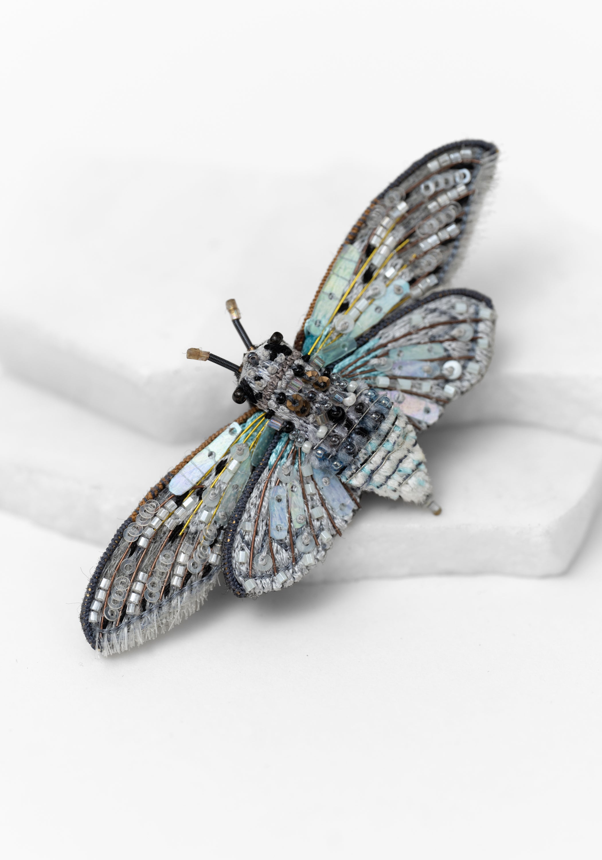 Ghost Cicada Embroidered Pin