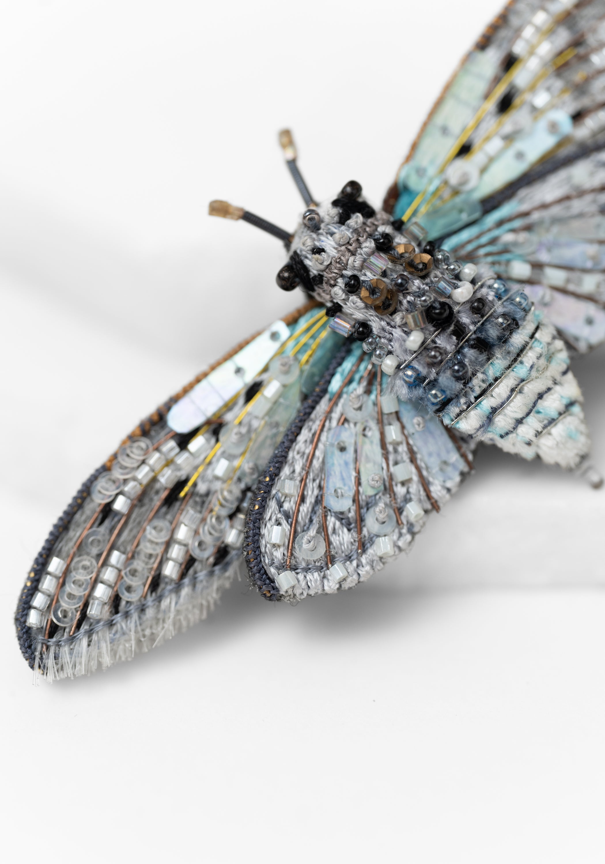 Ghost Cicada Embroidered Pin