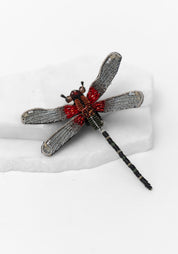 Rubyspot Damselfly Embroidered Pin - December Thieves