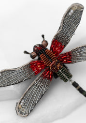 Rubyspot Damselfly Embroidered Pin - December Thieves
