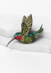 Ruby Throated Hummingbird Brooch Pin - December Thieves