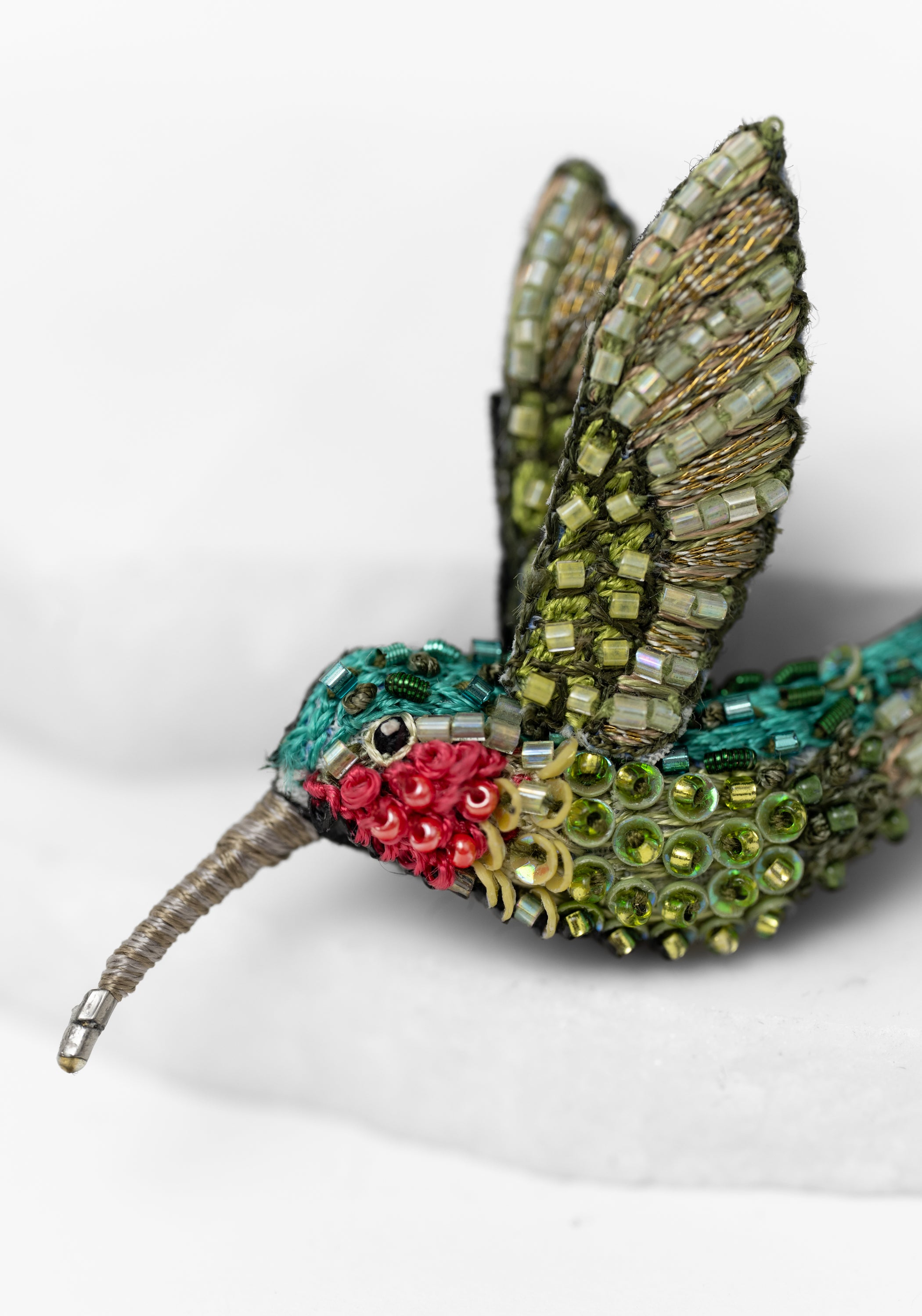 Ruby Throated Hummingbird Brooch Pin - December Thieves