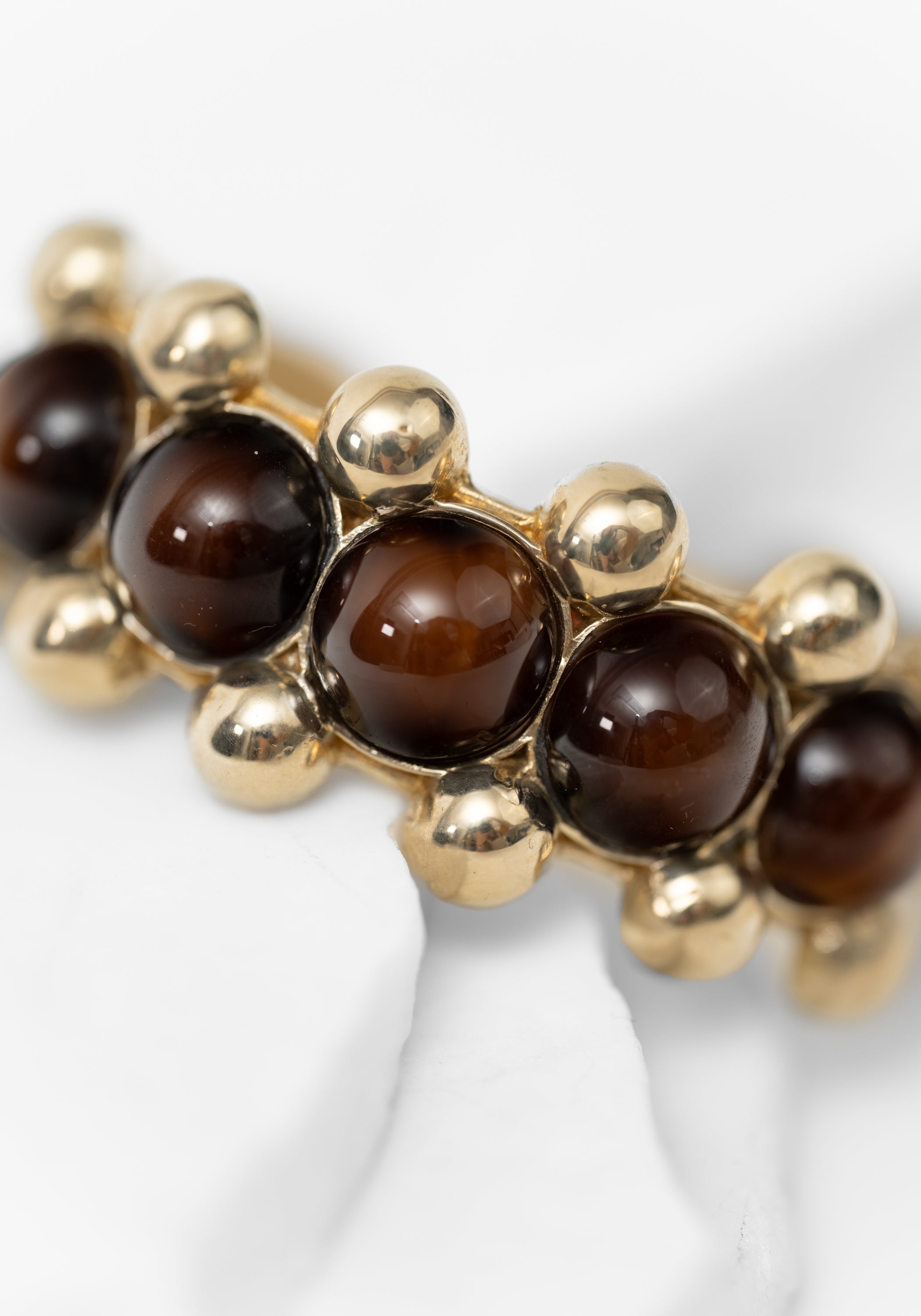 Brass and Vintage Glass Cabochons Aswan Cuff