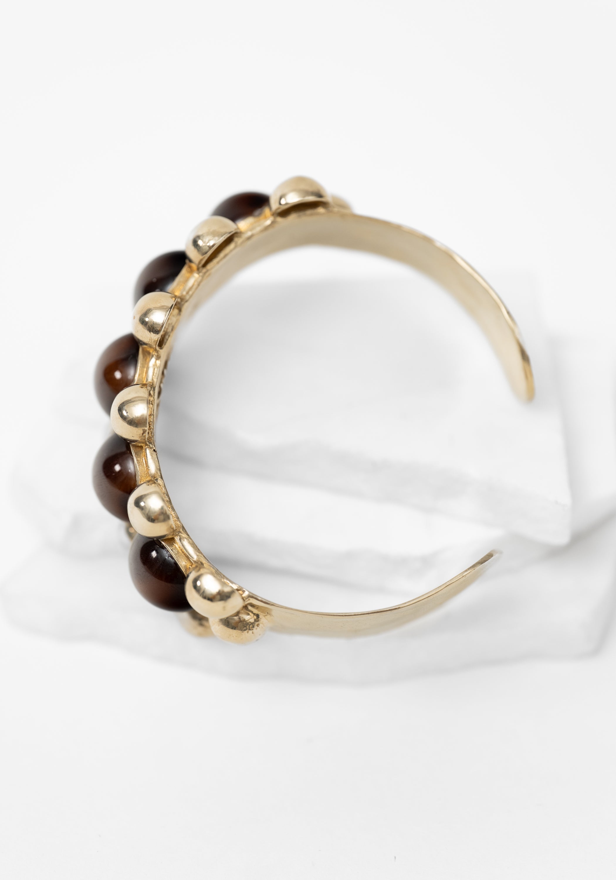 Brass and Vintage Glass Cabochons Aswan Cuff
