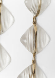 Bold Brass and Vintage Glass Prism Earrings
