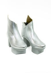 Prospect Silver Leather Asymmetric Boot