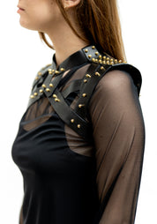 Black Leather Simple Framed Harness