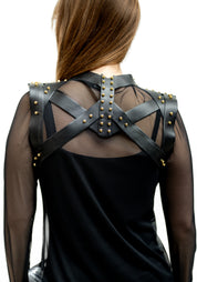 Black Leather Simple Framed Harness