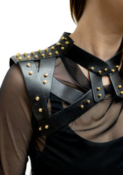 Black Leather Simple Framed Harness