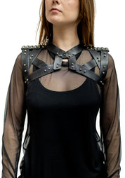 Black Leather Simple Framed Harness