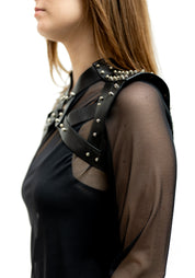 Black Leather Simple Framed Harness