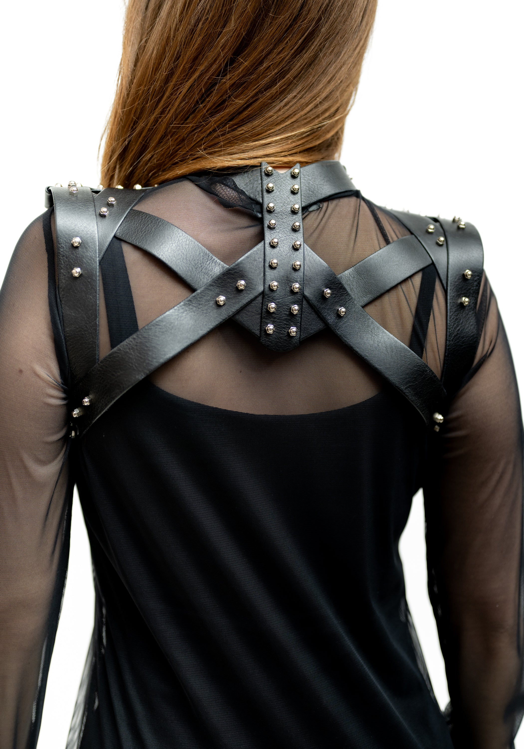 Black Leather Simple Framed Harness