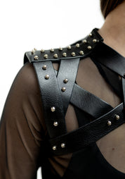 Black Leather Simple Framed Harness