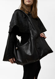 Black Leather Large Manta Bag