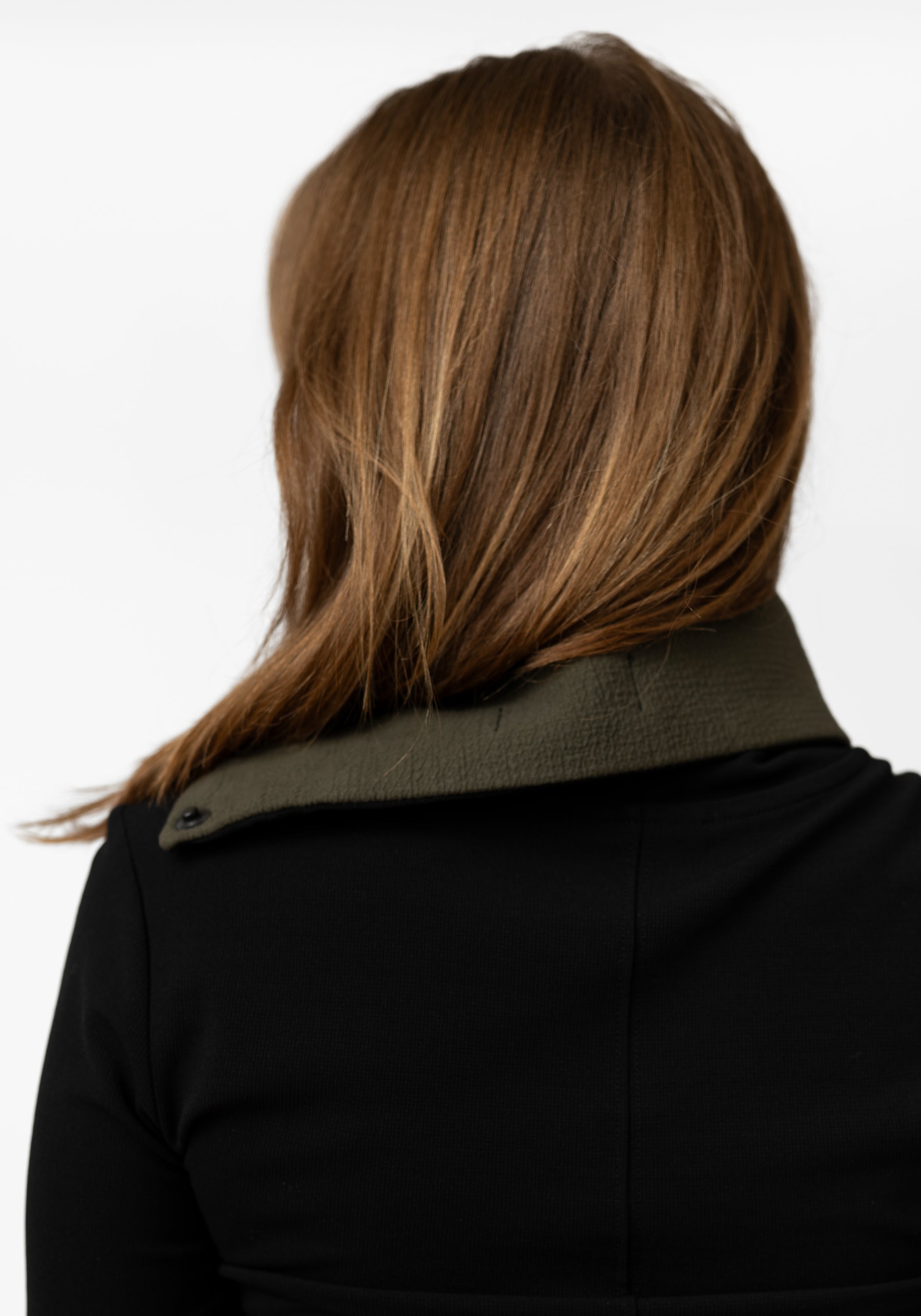 Olive Green Snap Detail Cowl