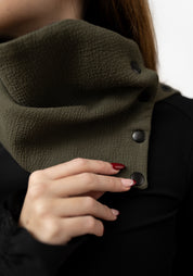 Olive Green Snap Detail Cowl