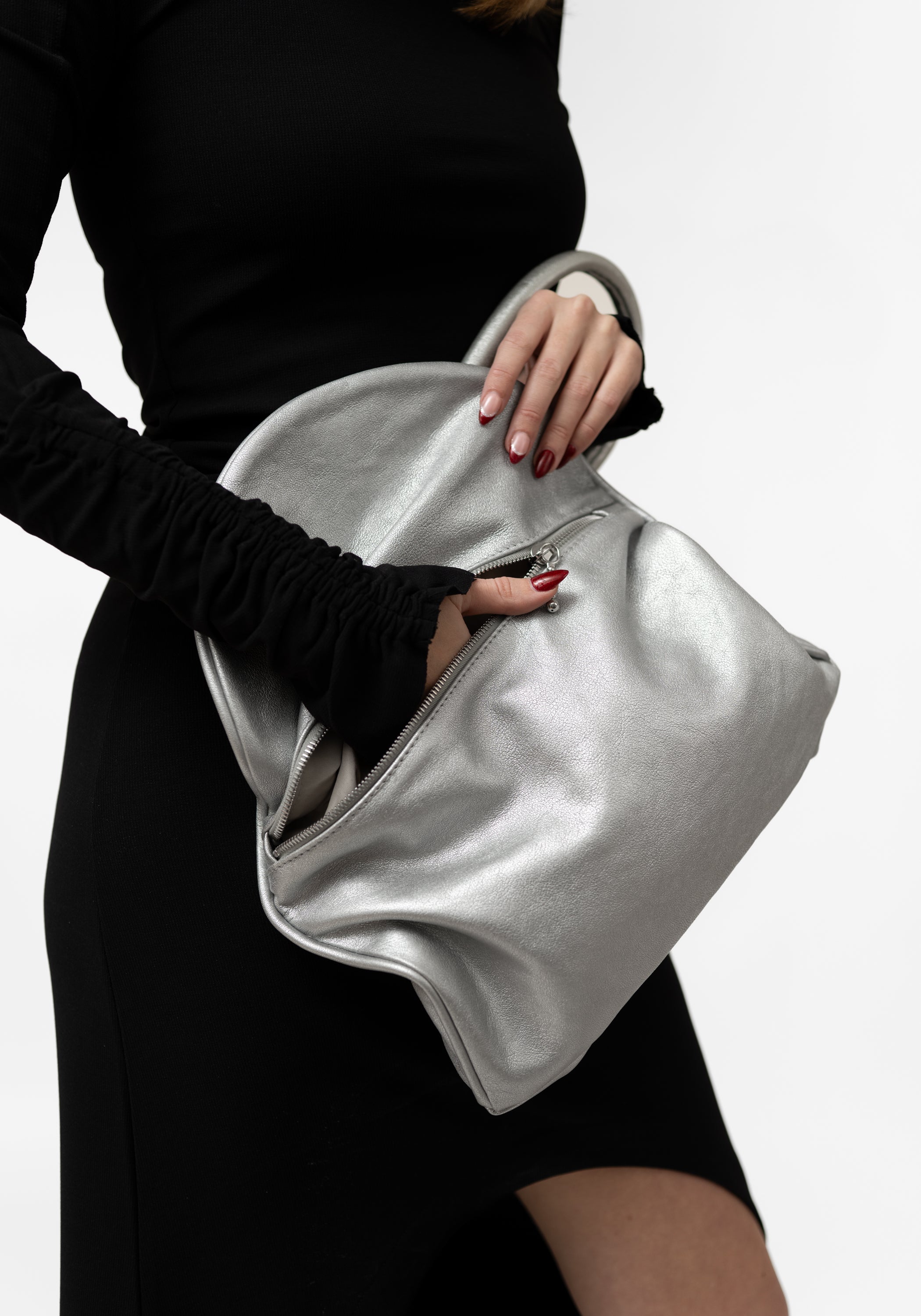 Silver Leather Kimi A Bag