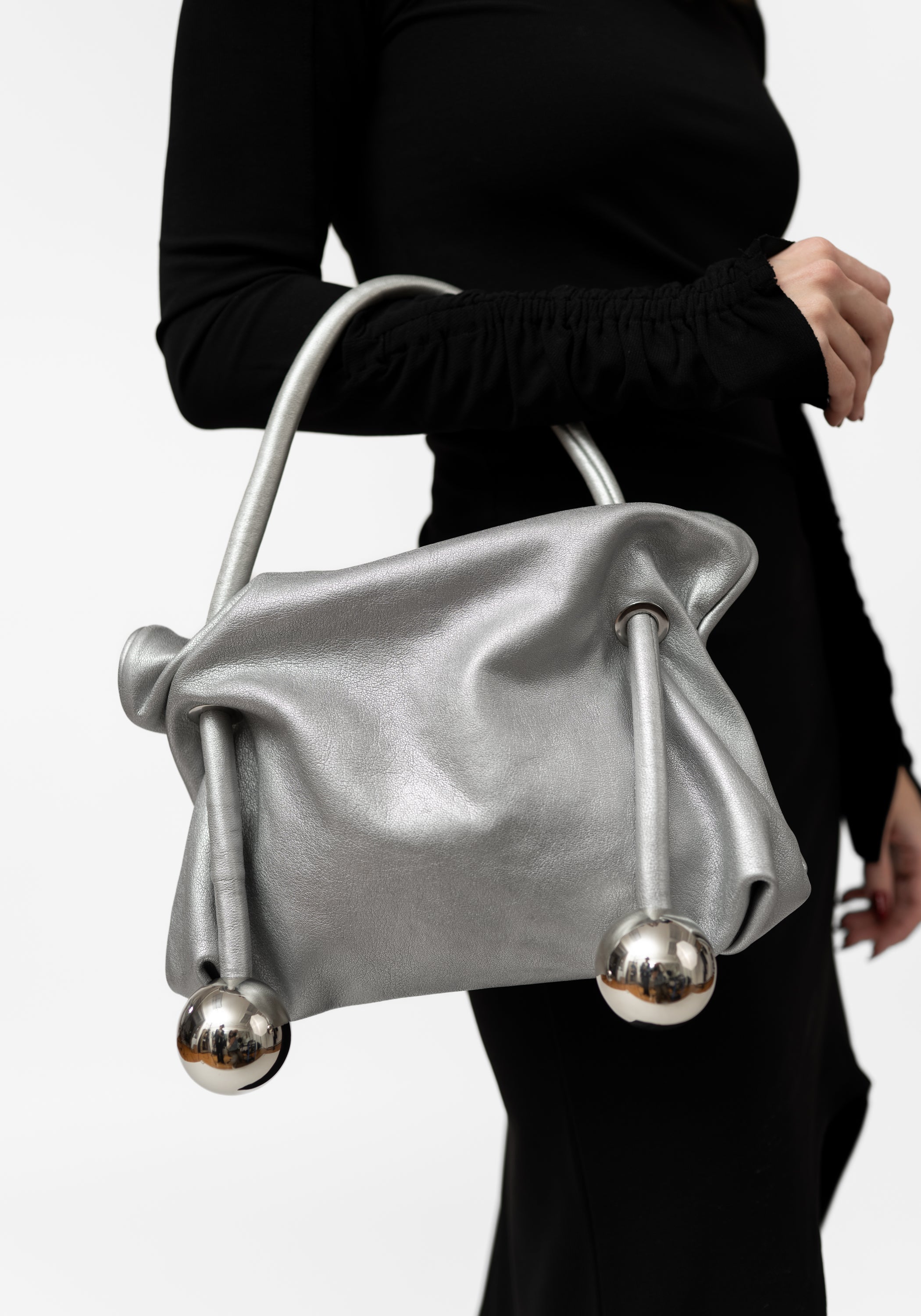 Silver Leather Kimi A Bag