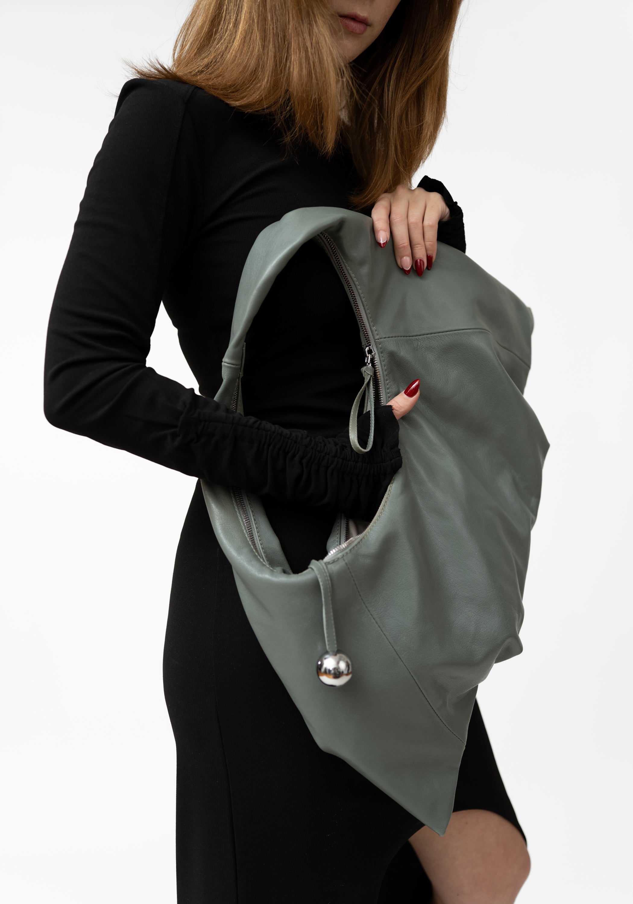 Cement Leather Manta Bag