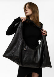 Black Leather Large Manta Bag