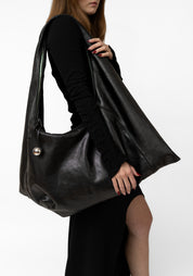 Black Leather Large Manta Bag