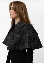 Black Tweed Capelet
