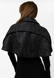 Black Tweed Capelet