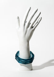 Etched Blue Resin Hexagonal Bangle