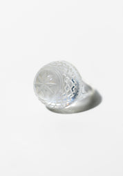 Etched Clear Resin Dome Ring