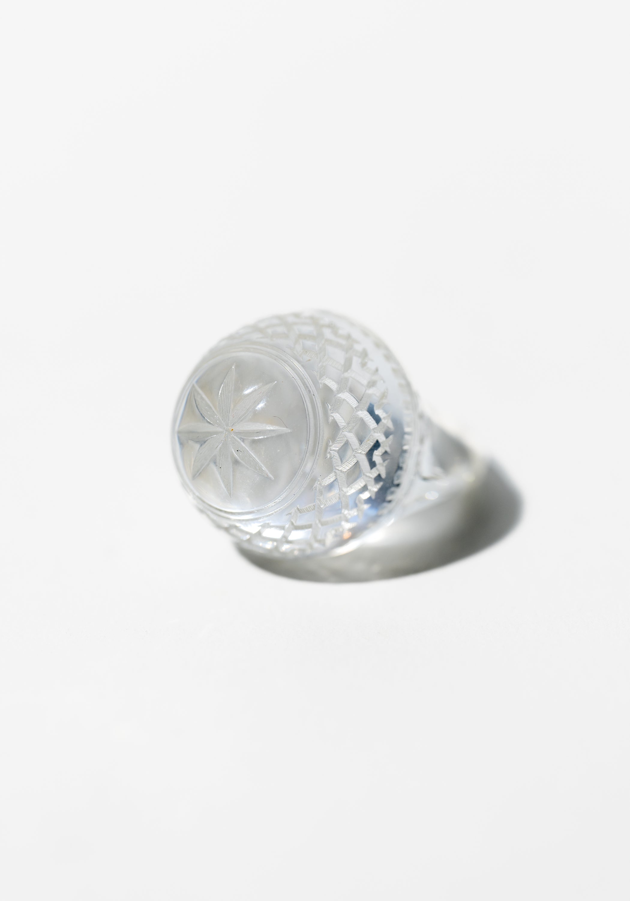 Etched Clear Resin Dome Ring