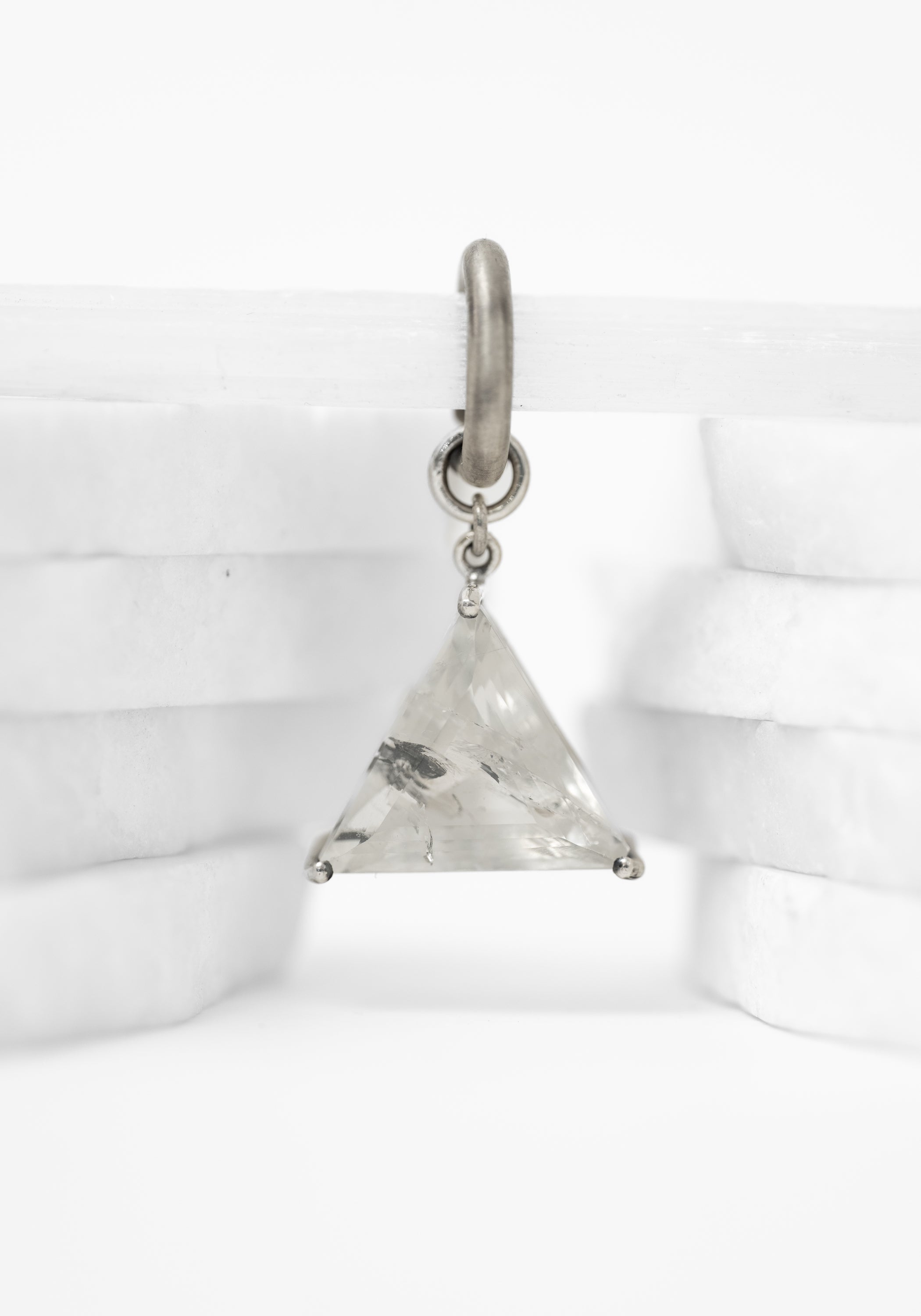 Large Sterling and Quartz Escher Ear Cuff
