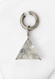 Large Sterling and Quartz Escher Ear Cuff