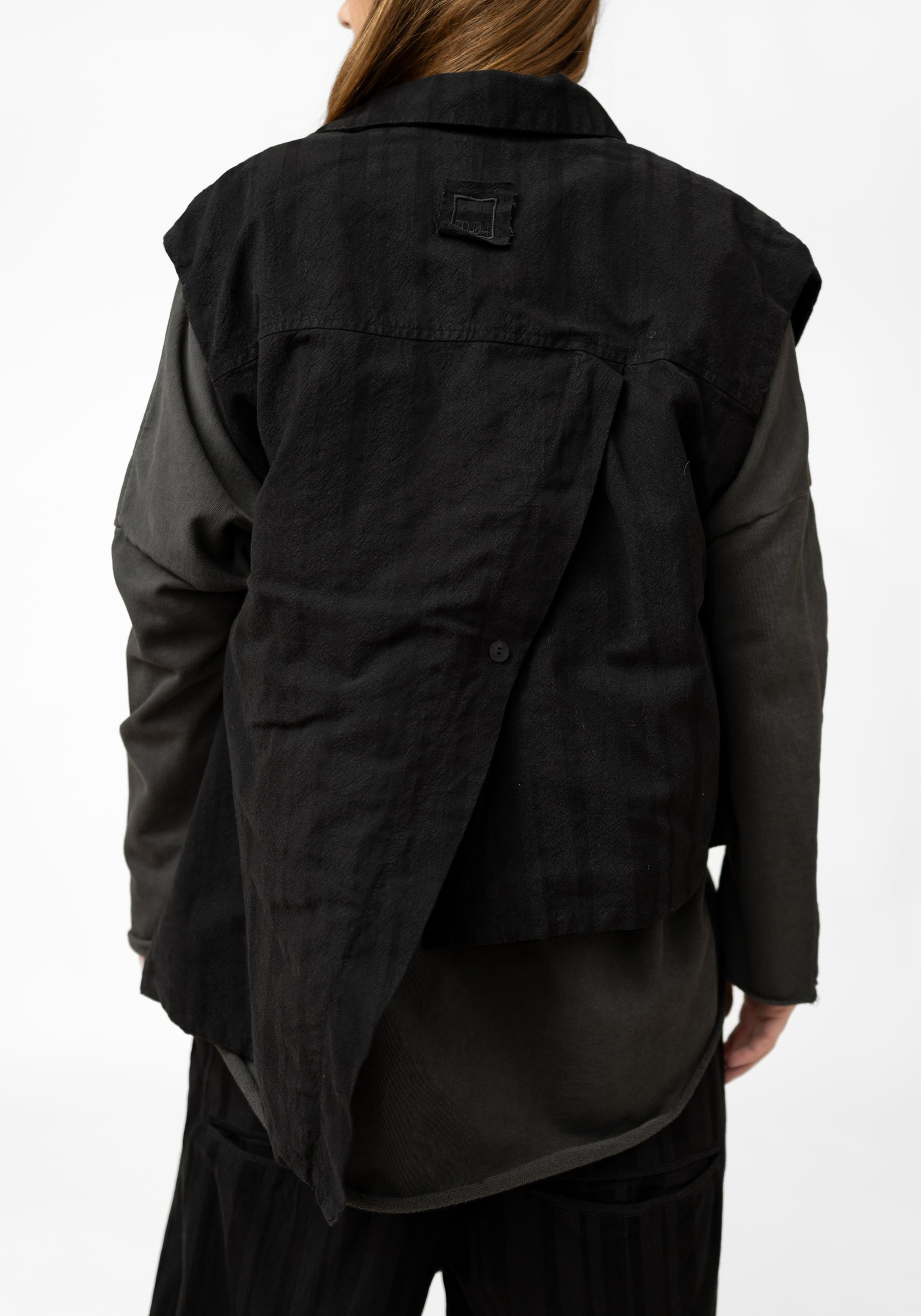 Oversized Asymmetric Sleeveless Blazer Jacket