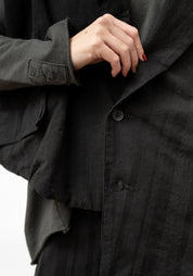 Oversized Asymmetric Sleeveless Blazer Jacket