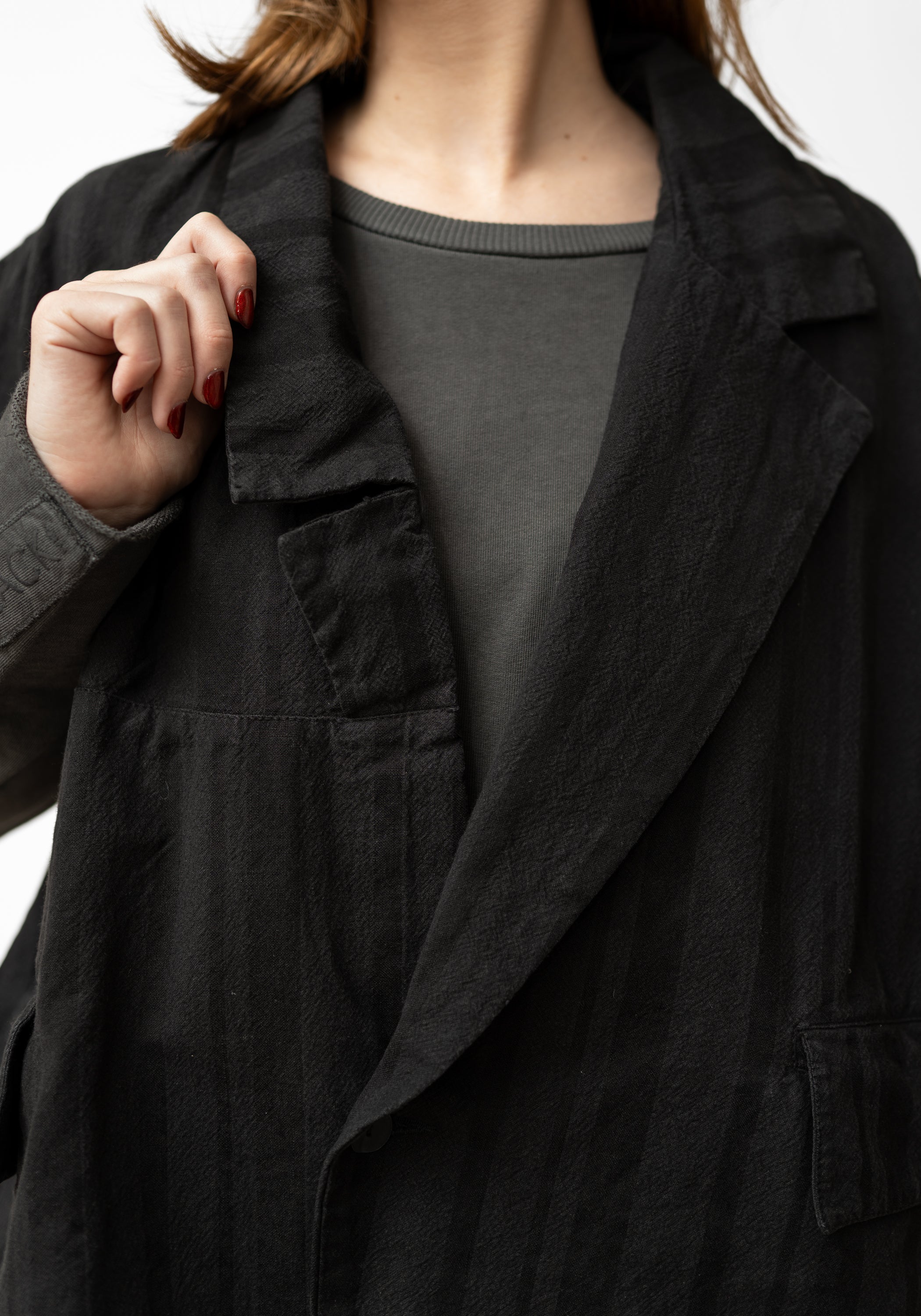 Oversized Asymmetric Sleeveless Blazer Jacket