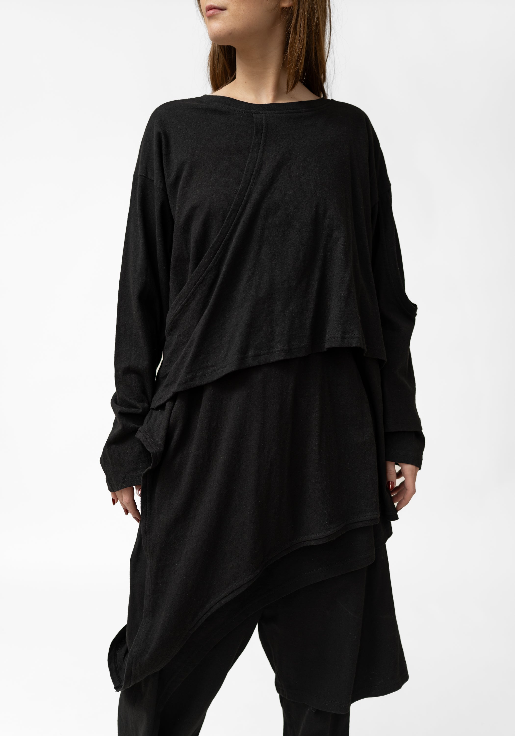 Oversized Layered Drop Shoulder Jersey Top - December Thieves