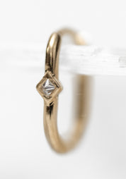 Single 9k Gold Reverse Set Diamond Oval Clicker Hoop