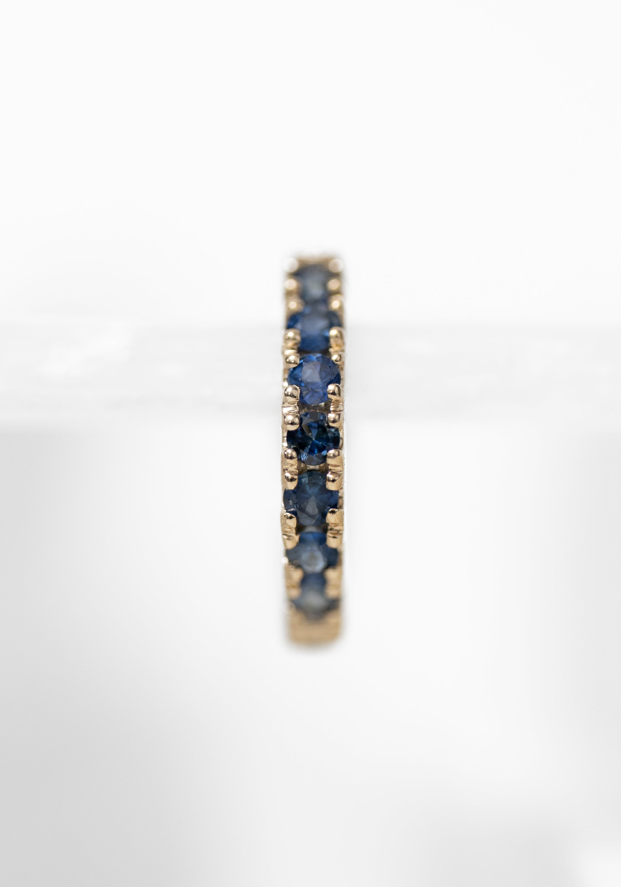 Single 9k Gold Pave Set Sapphires Clicker Hoop