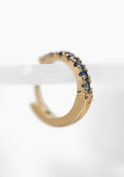 Single 9k Gold Pave Set Sapphires Clicker Hoop