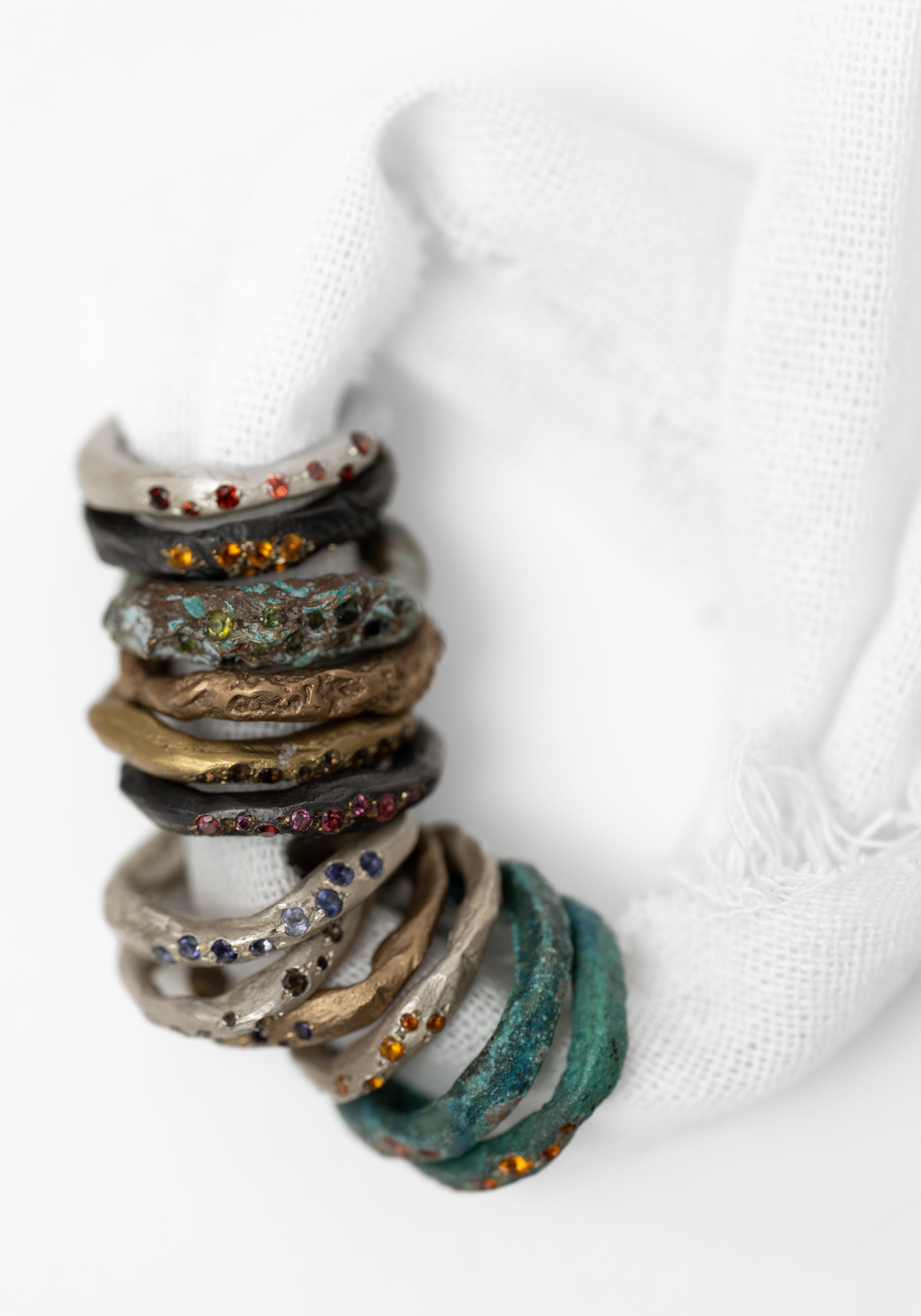 Brass and Smokey Quartz Stopper Ring