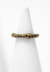Brass and Smokey Quartz Stopper Ring