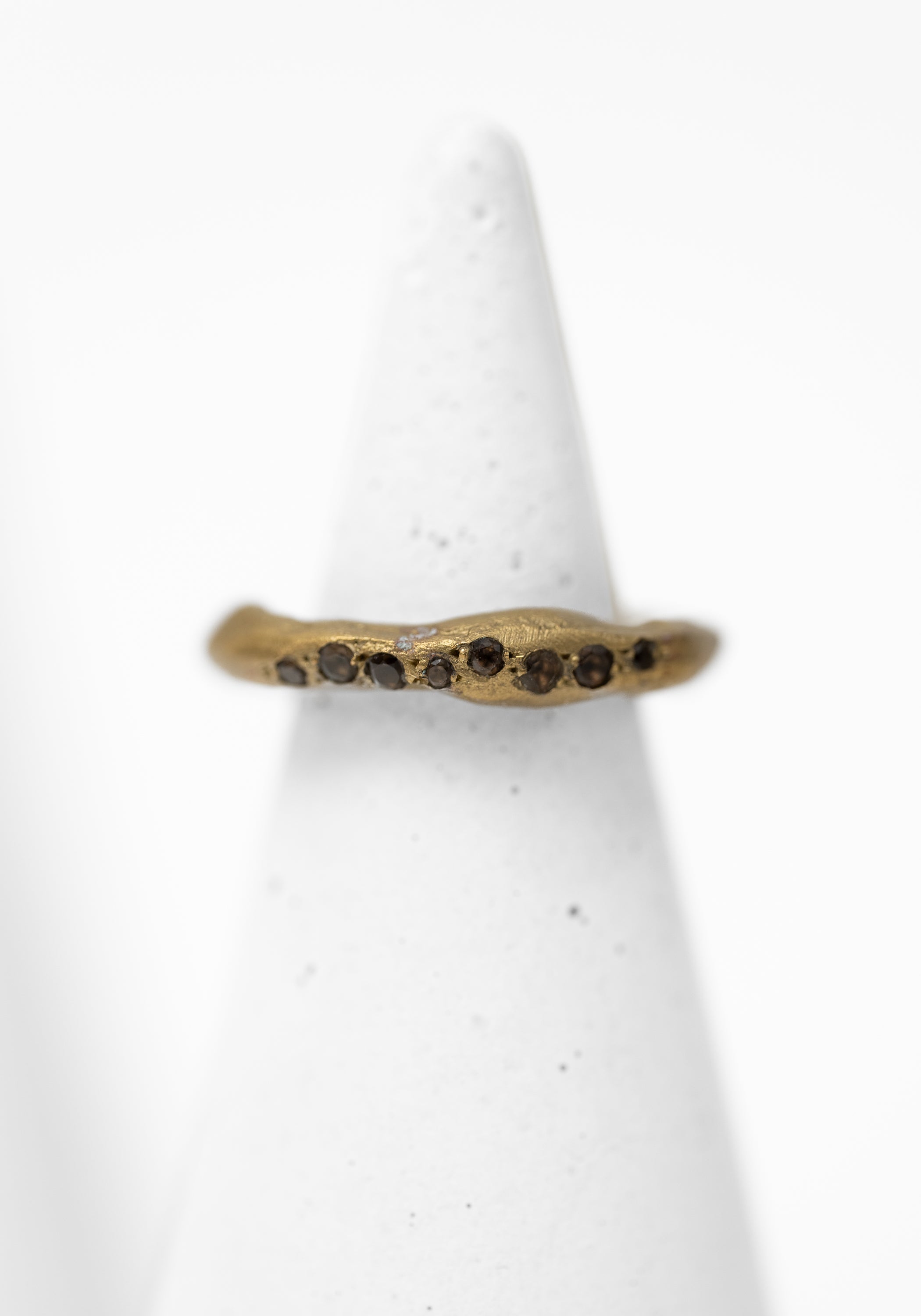 Brass and Smokey Quartz Stopper Ring