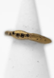 Brass and Smokey Quartz Stopper Ring