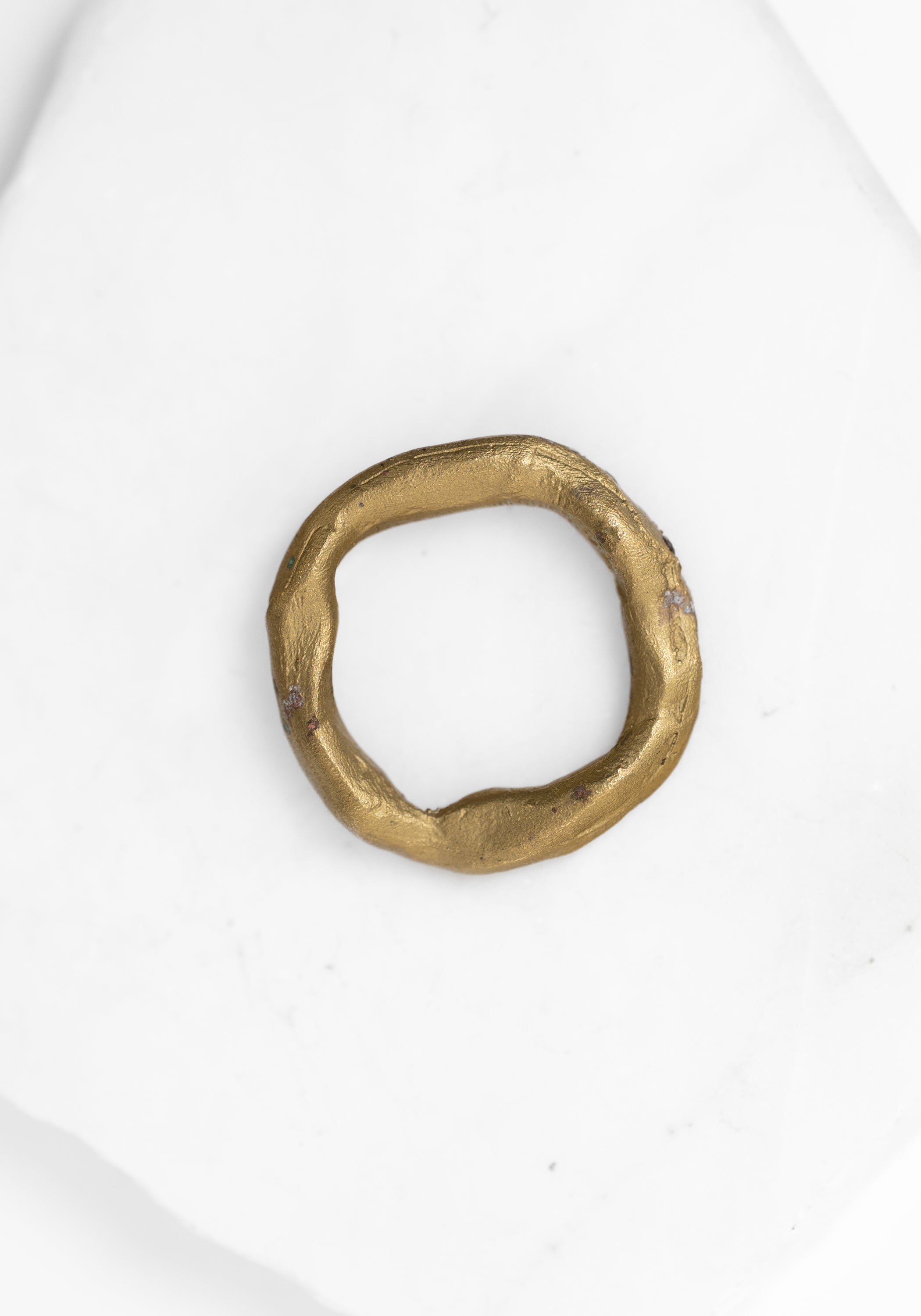 Brass and Smokey Quartz Stopper Ring