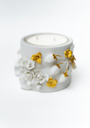 Gula Gilded Porcelain Skull Candle